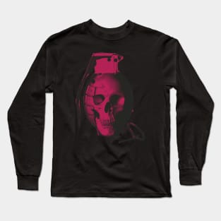 skull hand grenade Long Sleeve T-Shirt